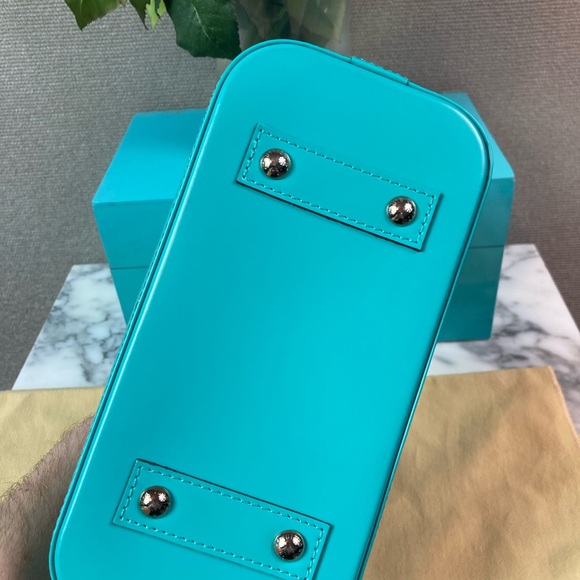 NWOT Brand New Authentic Louis Vuitton LV Blue Aqua BB Epi Alma Satchel Bag - Picture 7 of 11